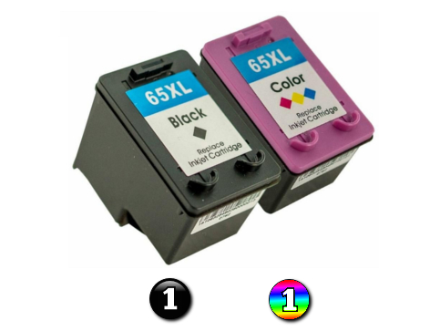 2 Pack Combo Remanufactured HP 65XL BK/COL ink cartridges 2 Pack Combo Remanufactured HP 65XL BK/COL ink cartridges
